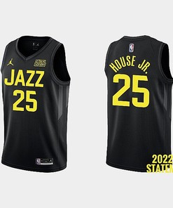 Utah Jazz Danuel House Jr. 25 Black 2022-23 Statement Edition Men Jersey