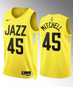 Utah Jazz Donovan Mitchell 45 2022-23 Icon Edition Yellow Men Jersey