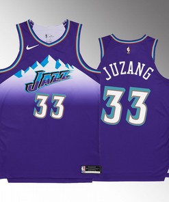 Utah Jazz Johnny Juzang 33 2022-23 Hardwood Classics Purple Jersey