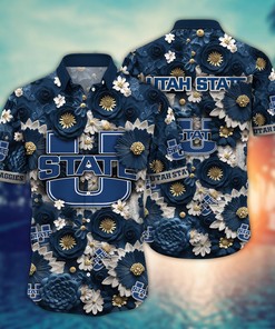Utah State Aggies NCAA Hawaiian Shirt for This Summer Customize Shirt Any Team