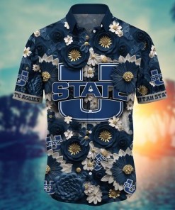 Utah State Aggies NCAA Hawaiian Shirt for This Summer Customize Shirt Any Team
