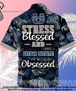 Utah State Aggies Stress Blessed Obsessed Summer Beach Hawaiian Shirt