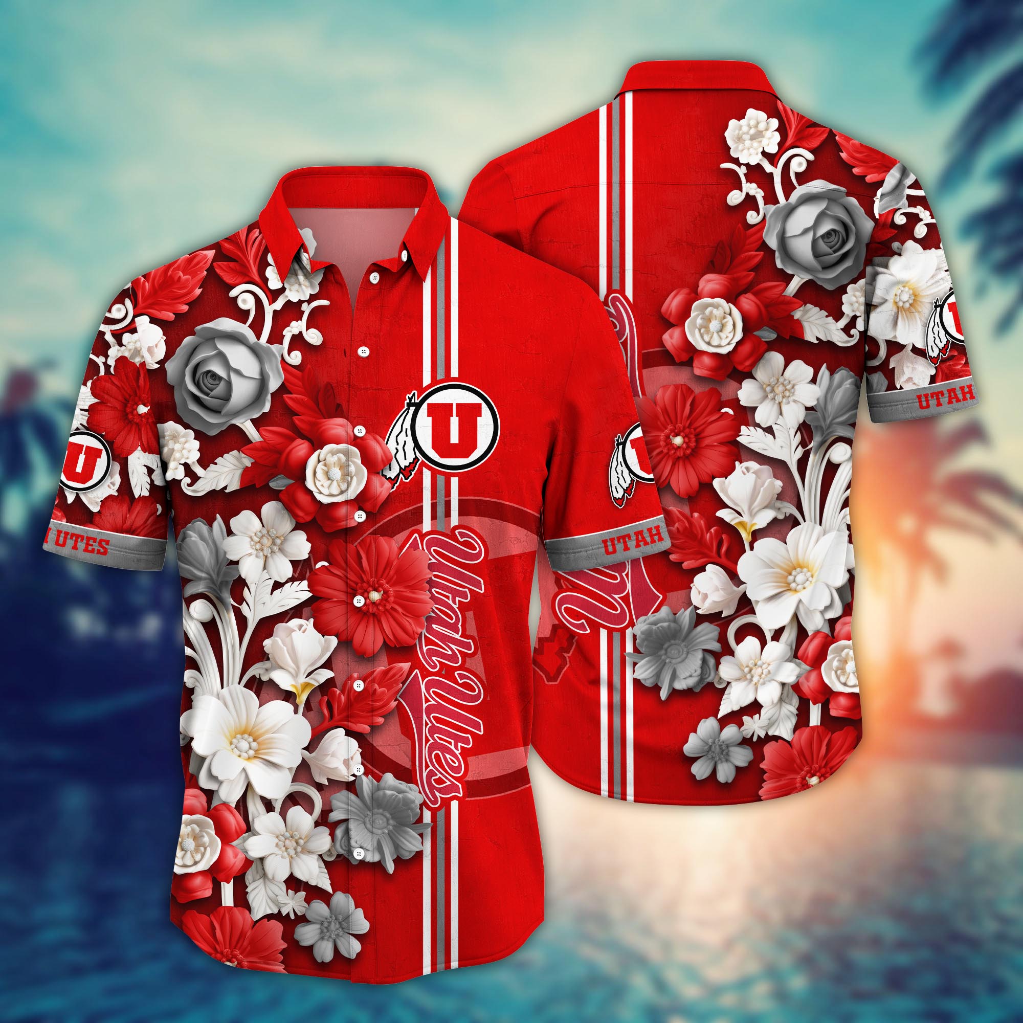 Utah Utes NCAA Flower Hawaii Shirt For Fans Ver 36