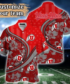 Utah Utes NCAA US Flag Flower Hawaii Shirt For Fans