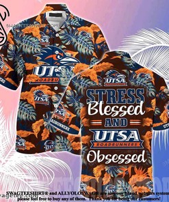 Utsa Roadrunners Stress Blessed Obsessed Summer Beach Hawaiian Shirt