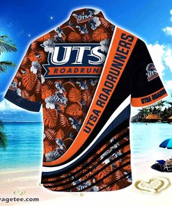 Utsa Roadrunners Summer Beach Hawaiian Shirt With Tropical Flower Pattern