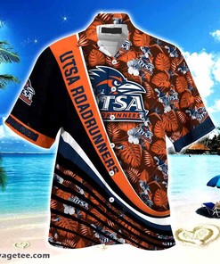 Utsa Roadrunners Summer Beach Hawaiian Shirt With Tropical Flower Pattern