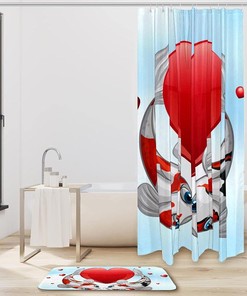 Valentine Koi Fish Couple Shower Curtain Bathroom Decor
