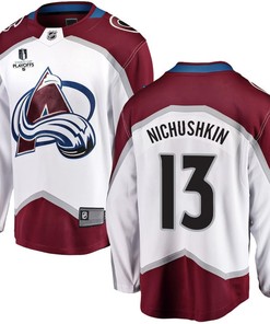 Valeri Nichushkin 13 Colorado Avalanche Stanley Cup 2023 Playoffs Patch Away Breakaway Men Jersey - White
