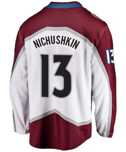 Valeri Nichushkin 13 Colorado Avalanche Stanley Cup 2023 Playoffs Patch Away Breakaway Men Jersey - White
