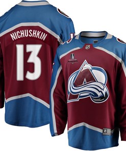 Valeri Nichushkin 13 Colorado Avalanche Stanley Cup 2023 Playoffs Patch Home Breakaway Men Jersey - Burgundy