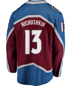 Valeri Nichushkin 13 Colorado Avalanche Stanley Cup 2023 Playoffs Patch Home Breakaway Men Jersey - Burgundy