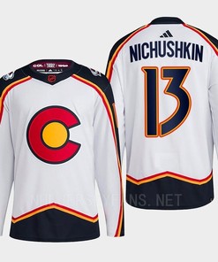 Valeri Nichushkin 13 Reverse Retro 2.0 2022 Colorado Avalanche White Jersey Primegreen