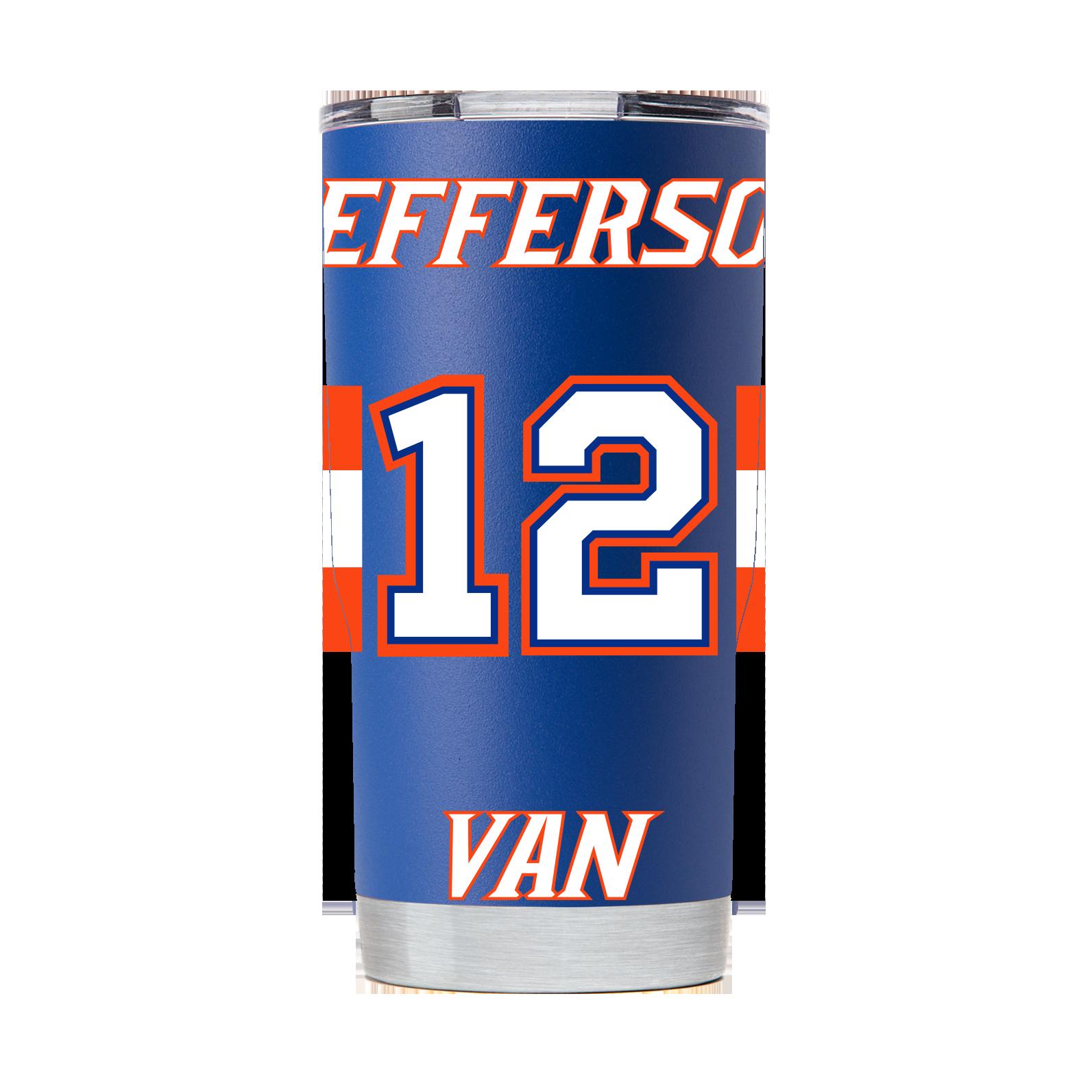 Van Jefferson Blue Tumbler Gift for Fan