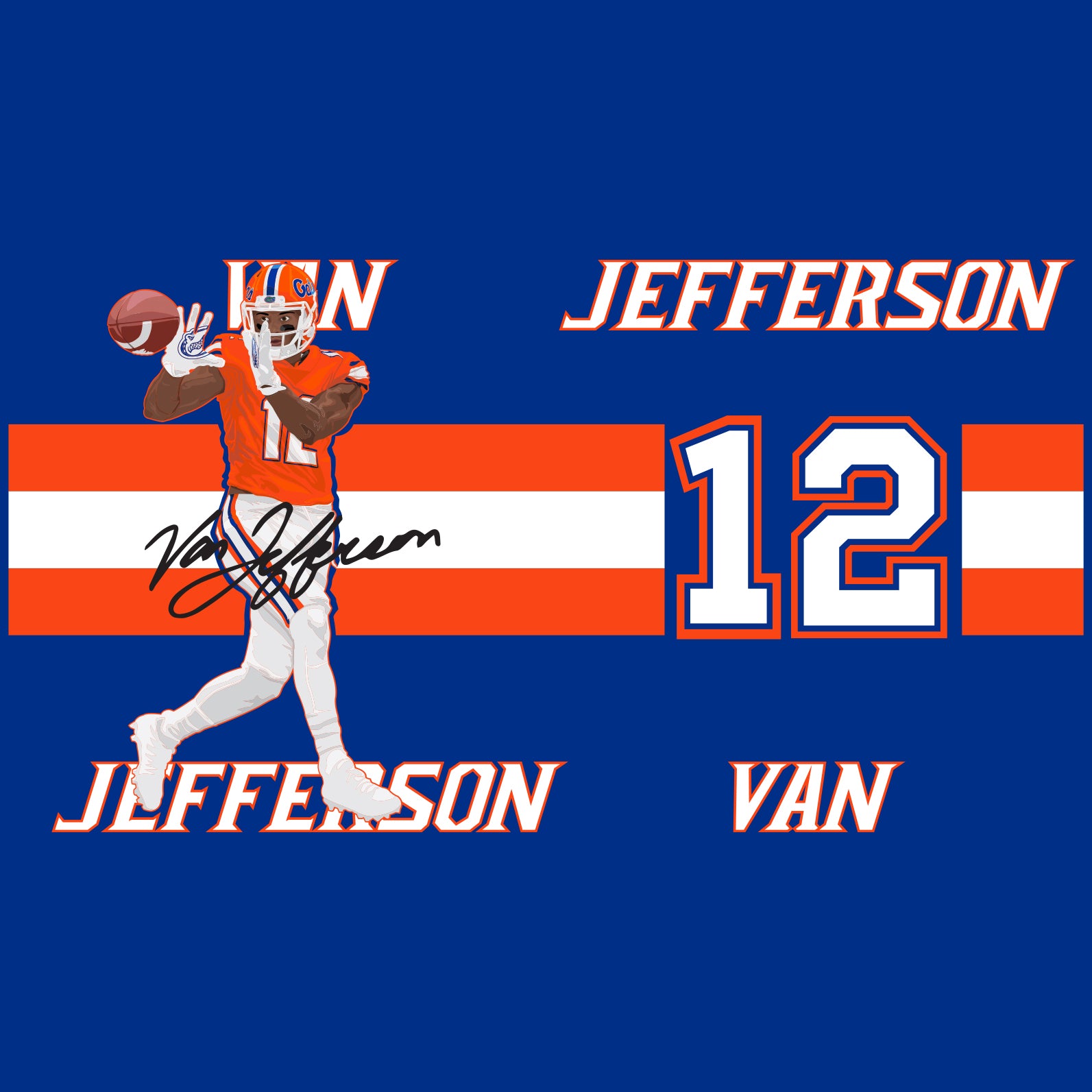 Van Jefferson Blue Tumbler Gift for Fan