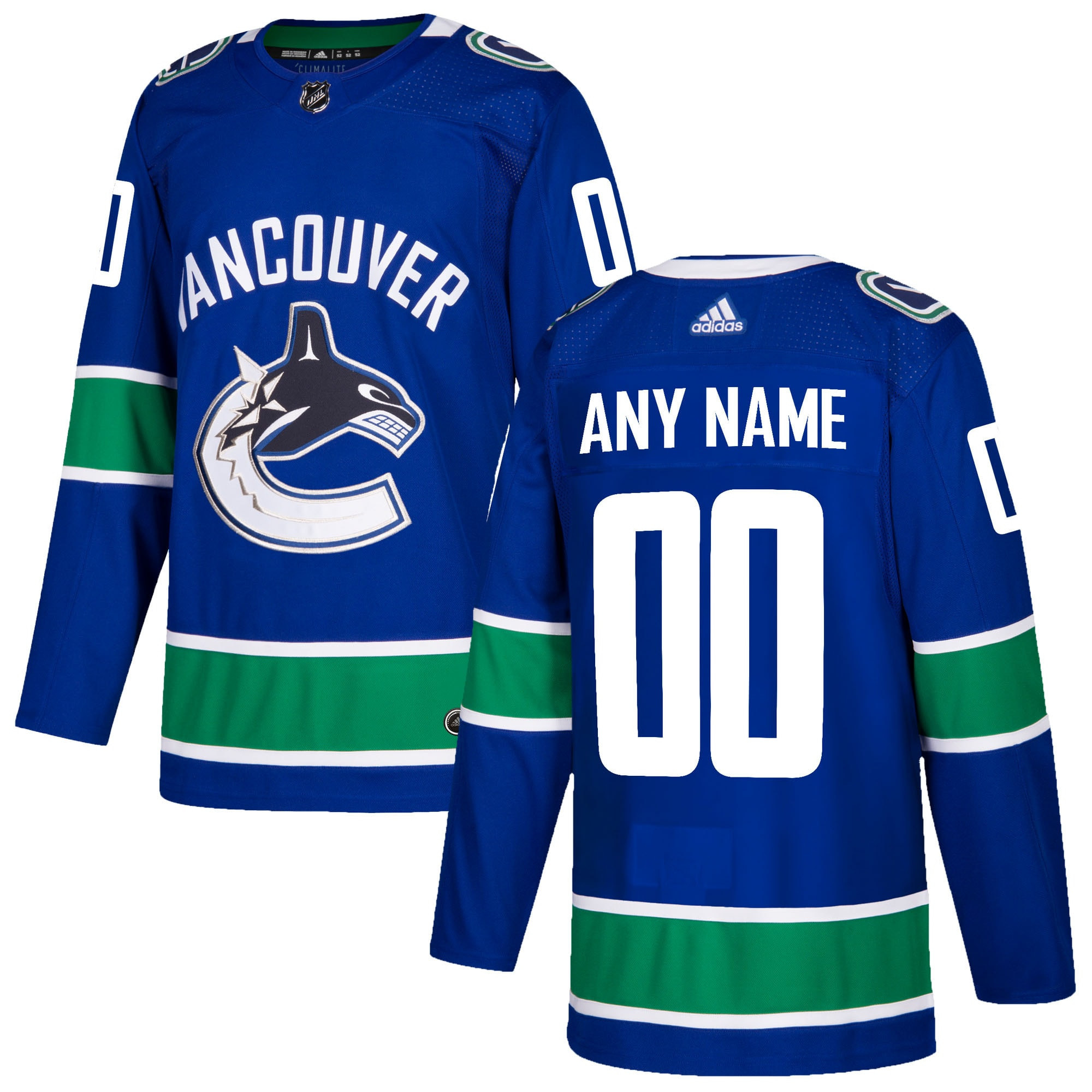 Vancouver Canucks Adidas Authentic Custom Jersey - Blue Custom Jerseys Nhl