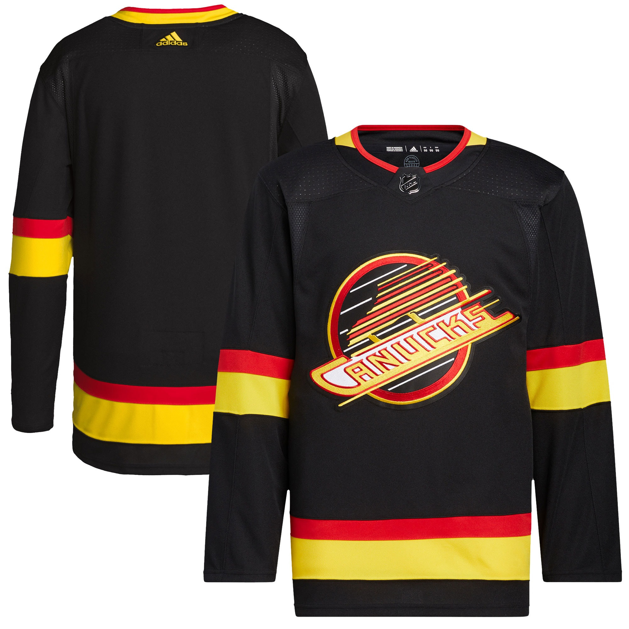 Vancouver Canucks Adidas Retro Primegreen Authentic Pro Blank Jersey Black Nhl
