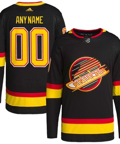 Vancouver Canucks Adidas Retro Primegreen Authentic Pro Custom Jersey - Black Custom Jerseys Nhl