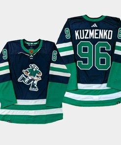 Vancouver Canucks Andrei Kuzmenko 96 Navy PrimeGreen Reverse Retro Jersey 2022-23