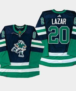 Vancouver Canucks Curtis Lazar 20 Navy PrimeGreen Reverse Retro Jersey 2022-23