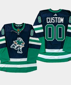 Vancouver Canucks Custom 00 Navy PrimeGreen Reverse Retro Jersey 2022-23