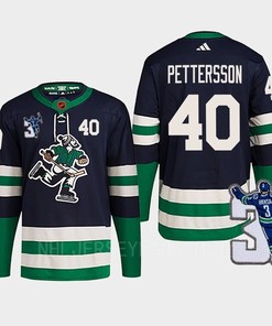 Vancouver Canucks Elias Pettersson 40 Navy Reverse Retro 2.0 Kevin Bieska Patch Jersey