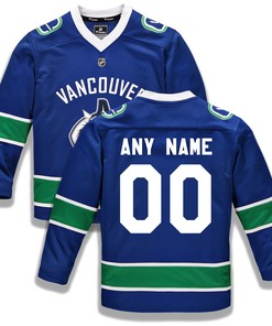Vancouver Canucks Fanatics Branded Home Replica Custom Jersey - Blue Custom Jerseys Nhl