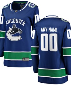 Vancouver Canucks Fanatics Branded Womens Home Breakaway Custom Jersey - Blue Custom Jerseys Nhl