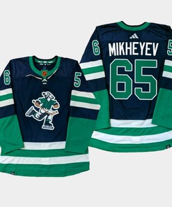Vancouver Canucks Ilya Mikheyev 65 Navy PrimeGreen Reverse Retro Jersey 2022-23
