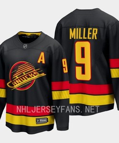 Vancouver Canucks J.T. Miller 9 2023-24 Alternate Jersey Breakaway Black