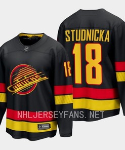 Vancouver Canucks Jack Studnicka 18 2023-24 Alternate Jersey Breakaway Black