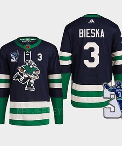Vancouver Canucks Kevin Bieska 3 Navy Reverse Retro 2.0 Kevin Bieska Patch Jersey