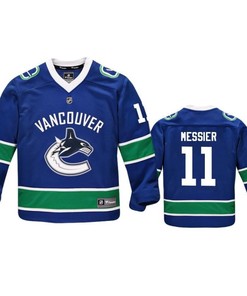 Vancouver Canucks Mark Messier 11 Player Home Blue Jersey -Youth Jersey