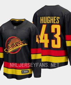 Vancouver Canucks Quinn Hughes 43 2023-24 Alternate Jersey Breakaway Black