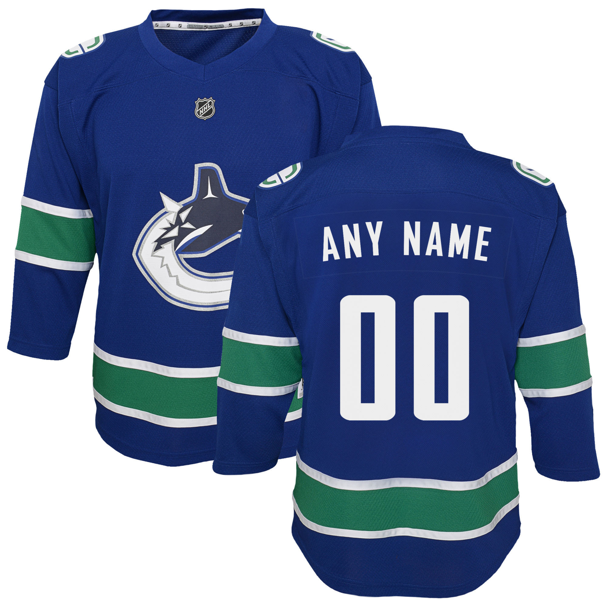 Vancouver Canucks Replica Custom Jersey - Blue Custom Jerseys Nhl