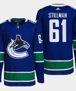 Vancouver Canucks Riley Stillman 61 Blue Home Primegreen Jersey 2022-23
