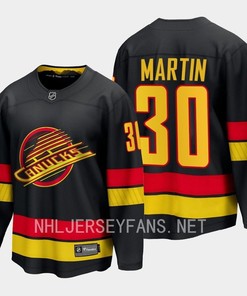 Vancouver Canucks Spencer Martin 30 2023-24 Alternate Jersey Breakaway Black
