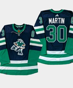Vancouver Canucks Spencer Martin 30 Navy PrimeGreen Reverse Retro Jersey 2022-23