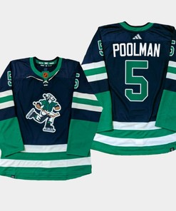 Vancouver Canucks Tucker Poolman 5 Navy PrimeGreen Reverse Retro Jersey 2022-23