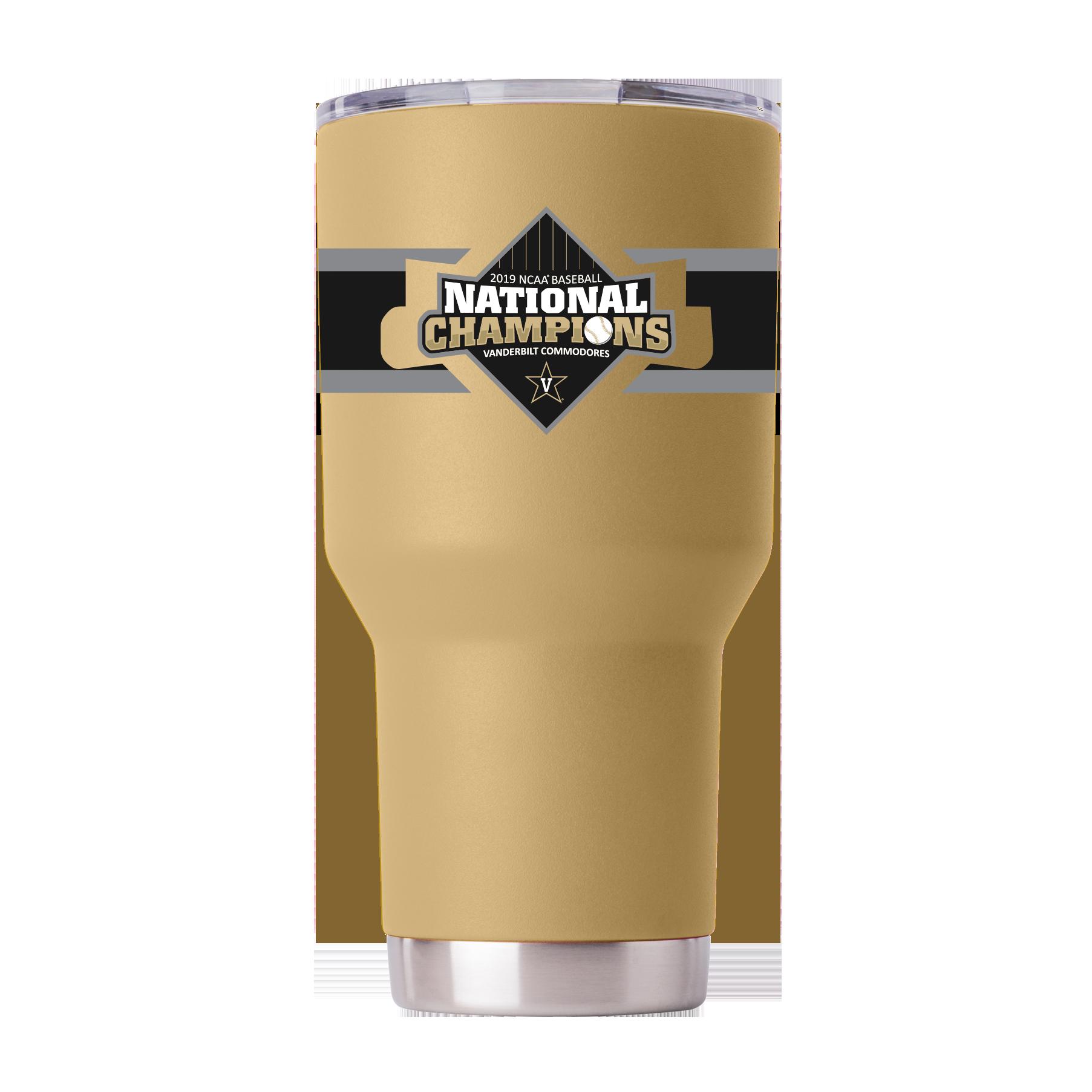 Vanderbilt World Series Champs Gold Striped Tumbler - Celebrate Vanderbilt's World Series Victory