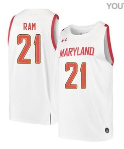 Varun Ram 21 Maryland Terrapins Retro Basketball Youth Jersey - White