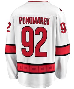 Vasiliy Ponomarev 92 Carolina Hurricanes Stanley Cup 2023 Playoffs Patch Away Breakaway Men Jersey - White