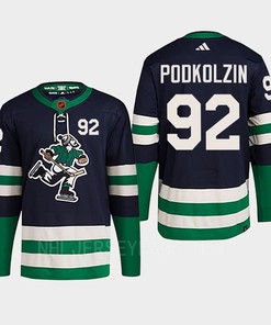 Vasily Podkolzin 92 Reverse Retro 2.0 2022 Vancouver Canucks Navy Jersey Primegreen