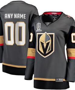 Vegas Golden Knights 2023 Stanley Cup Champions Patch Alternate Breakaway Custom 00 Women Jersey - Black
