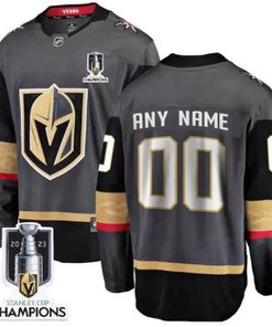 Vegas Golden Knights 2023 Stanley Cup Champions Patch Custom 00 Alternate Breakaway Jersey - Black