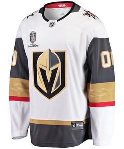 Vegas Golden Knights 2023 Stanley Cup Champions Patch Custom 00 Away Breakaway Custom Jersey - White