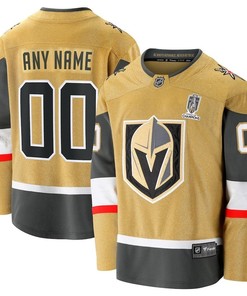 Vegas Golden Knights 2023 Stanley Cup Champions Patch Custom 00 Home Breakaway Custom Jersey - Gold
