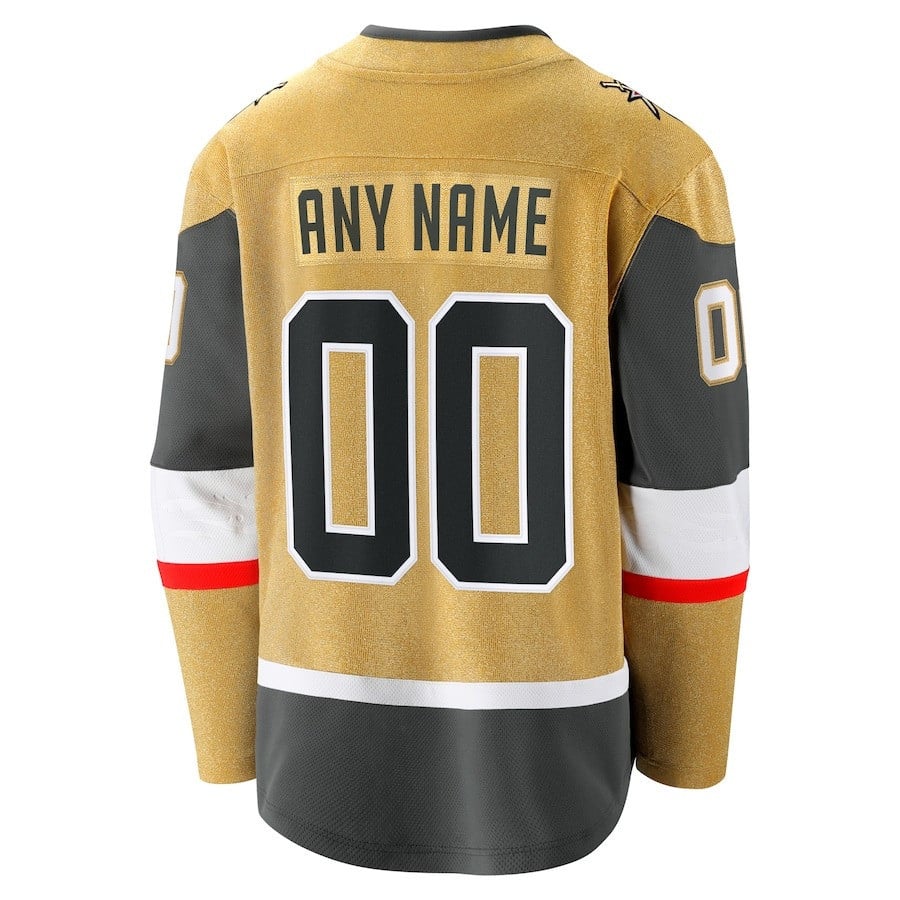 Vegas Golden Knights 2023 Stanley Cup Champions Patch Custom 00 Home Breakaway Custom Jersey - Gold