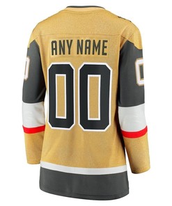 Vegas Golden Knights 2023 Stanley Cup Champions Patch Home Breakaway Custom 00 Women Jersey - Gold