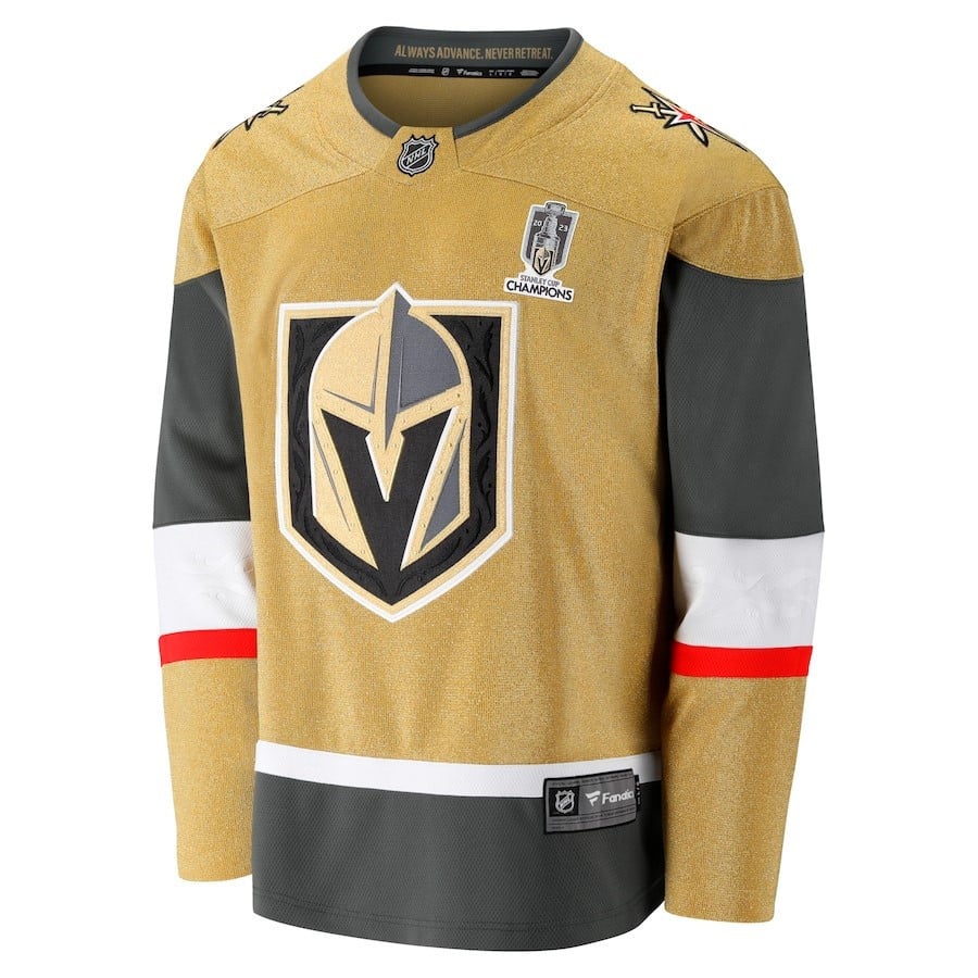 Vegas Golden Knights 2023 Stanley Cup Champions Patch Home Breakaway Jersey - Gold